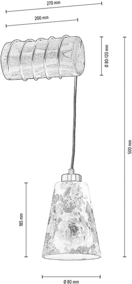 BRITOP Wandlamp Flarino, dennenhout, 1-lamp