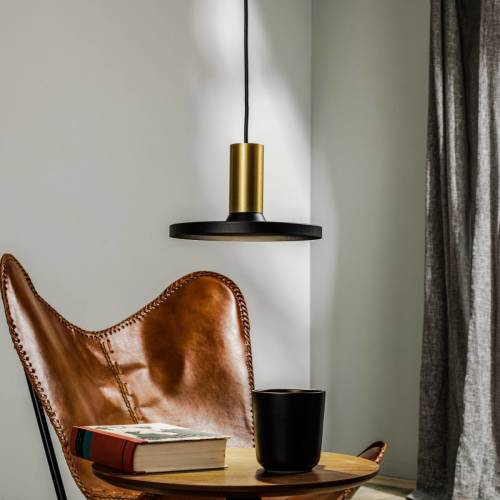 Nowodvorski Lighting Hermanos B hanglamp zwart/messing schijf