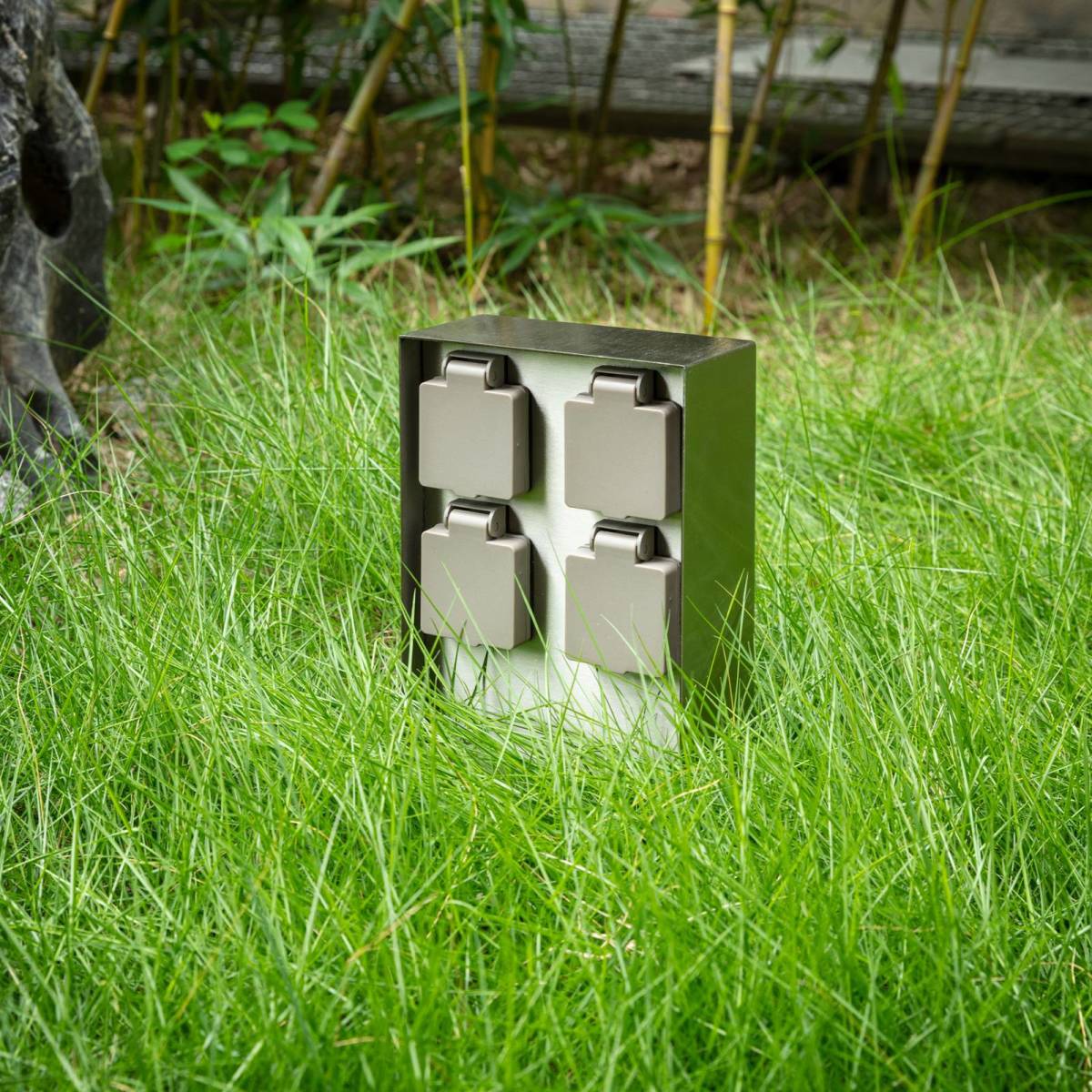 PRIOS Foranda energiezuil, 4 stuks, roestvrij staal, 23 cm