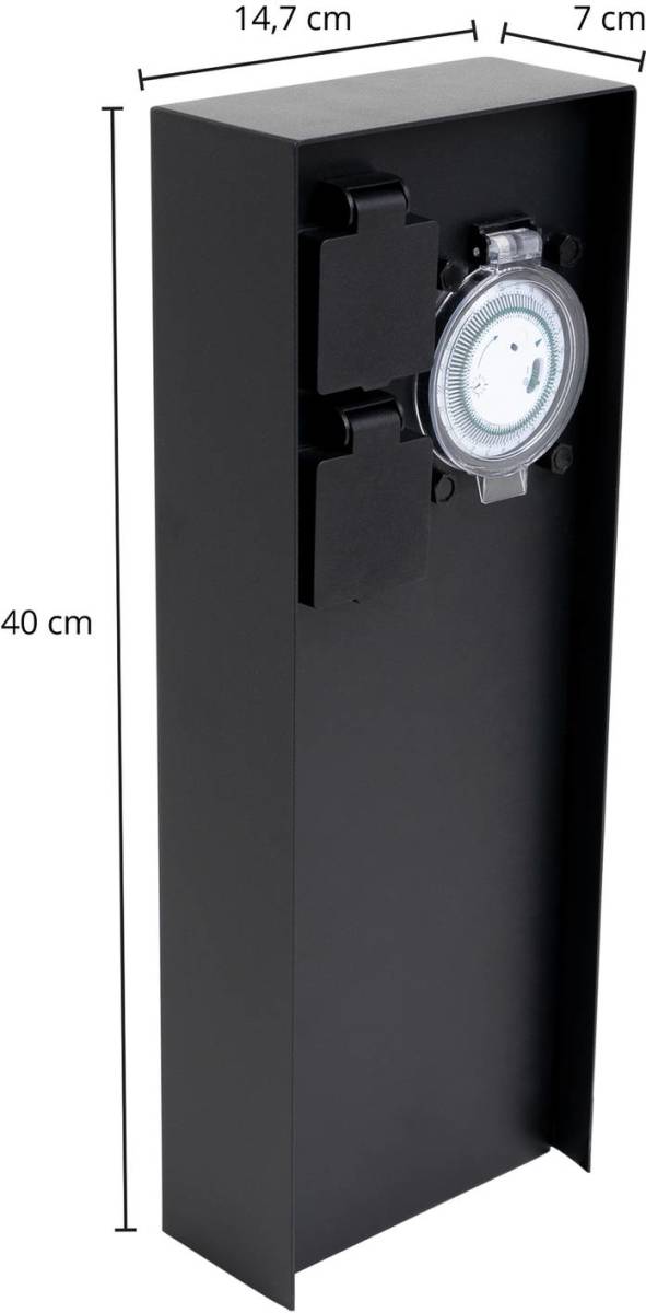 PRIOS Foranda stroomzuil, 2 timers zwart 40 cm