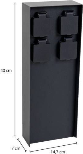PRIOS Foranda energiezuil, 4 stuks, zwart, 40 cm