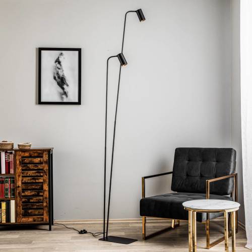 Nowodvorski Lighting Vloerlamp Mono II, 2-lamps, zwart/goud