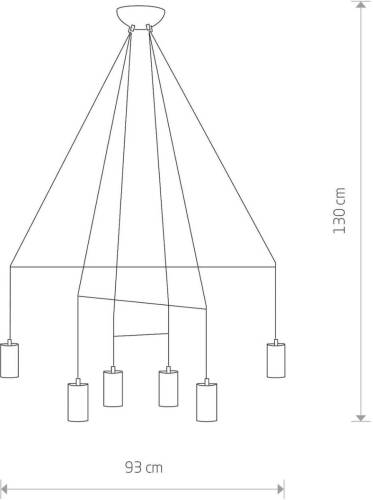 Nowodvorski Lighting Hanglamp Imbria, 6-lamps, lengte 93cm, zwart