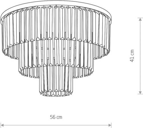 Nowodvorski Lighting Cristal plafondlamp, transparant/zwart, Ø 56cm