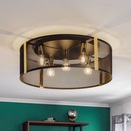 Luminex Plafondlamp Lavinia, gouden strook, 5-lamps