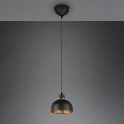 Reality Leuchten Punch hanglamp zwart/goud 1-lamp Ø 18 cm