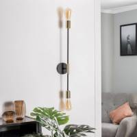 Luminex Wandlamp Ilia, zwart/goud, 2-lamps