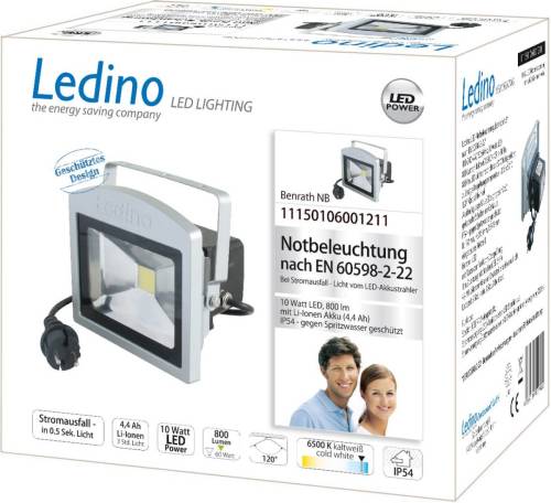 Ledino LED spot Benrath NB, noodverlichting met oplaadbare batterij
