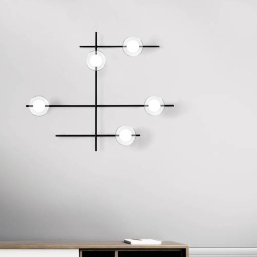 MILOOX BY Sforzin Wandlamp Mikado, helder/frosted, 5-lamps