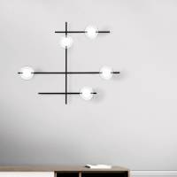 MILOOX BY Sforzin Wandlamp Mikado, helder/frosted, 5-lamps