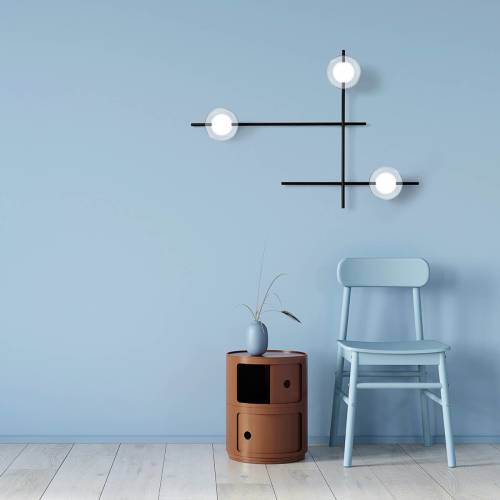 MILOOX BY Sforzin Wandlamp Mikado, helder/frosted, 3-lamps