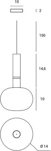 MILOOX BY Sforzin Hanglamp Mose, 1-lamp, hoogte 25 cm, brons