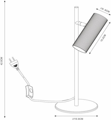 Lucide Tafellamp Clubs, kop draai- en zwenkbaar, zwart