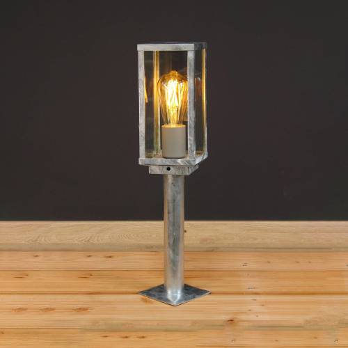 ECO-Light Sokkellamp Karo, schemersensor, 55 cm, zink