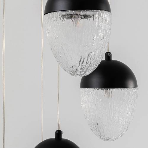 KARE Frozen hanglamp 5-lamps spiraal zwart