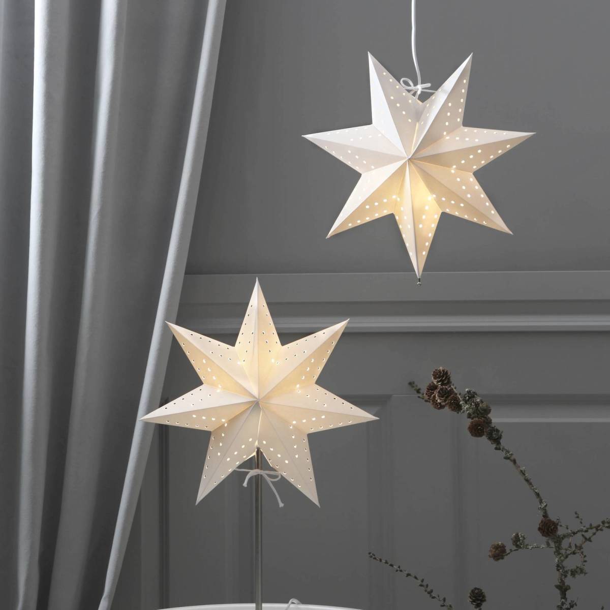 STAR TRADING Papieren ster Bobo, 7-punten in wit Ø 34 cm