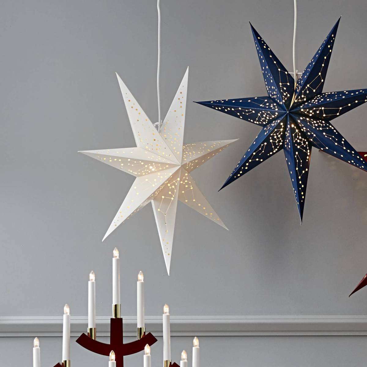 STAR TRADING Decoratie ster Galaxy van papier, wit Ø 60 cm
