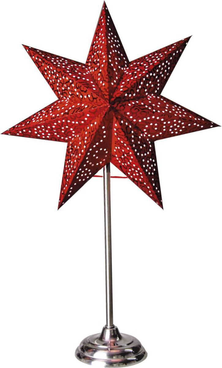 STAR TRADING Staande ster Antique, metaal/papier, rood