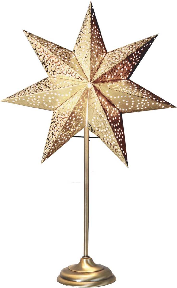 STAR TRADING Staande ster Antique, metaal/papier, goud