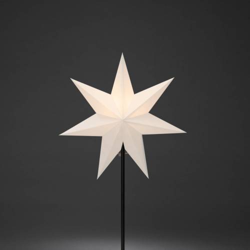 Konstsmide Christmas Sfeerlamp papieren ster, 7 punten wit hoogte 65 cm
