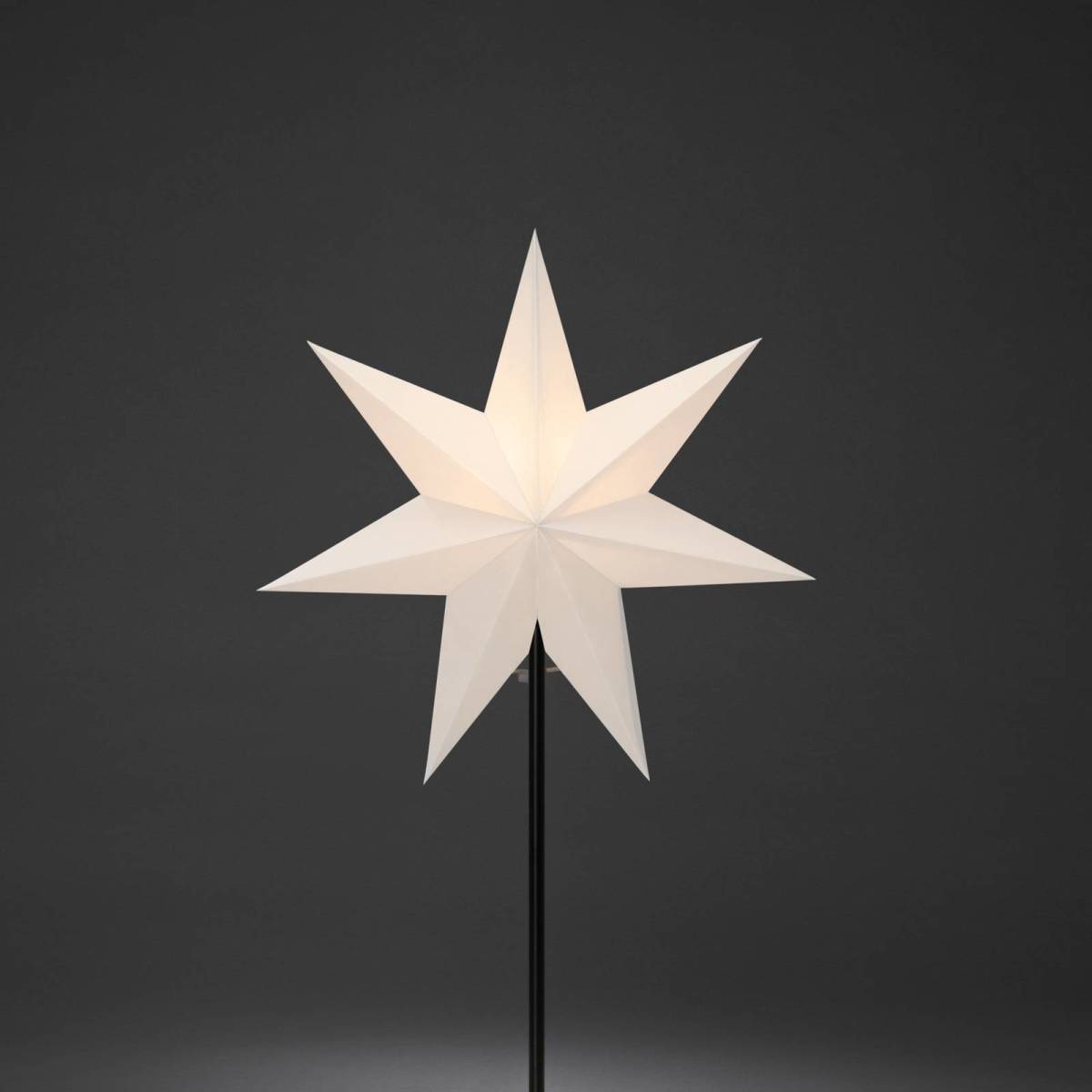 Konstsmide Christmas Sfeerlamp papieren ster, 7 punten wit hoogte 65 cm