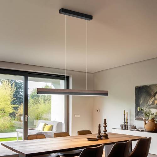 quitani hanglamp Keijo, zwart/noot, 103 cm