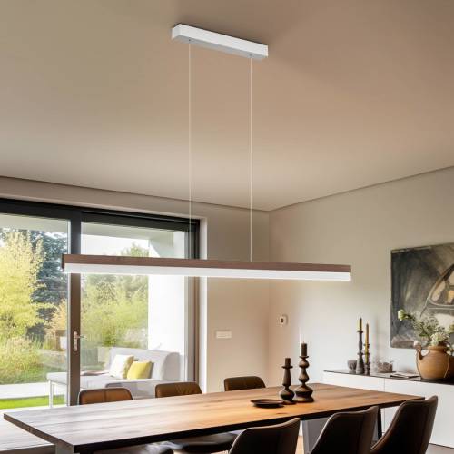 quitani hanglamp Keijo, nikkel/noot, 143 cm