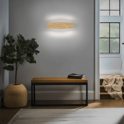 quitani LED wandlamp Persida, eiken, 48 cm