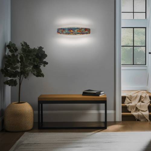 quitani LED wandlamp Persida, slagmetaal goud