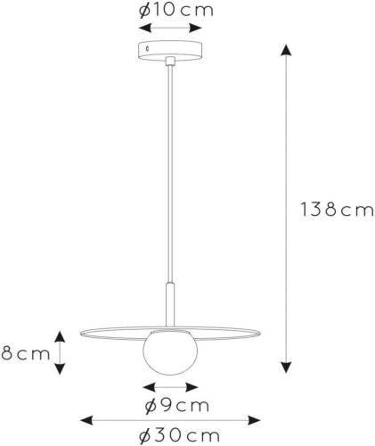 Lucide Hanglamp Topher, Ø 30 cm, mat chroom/opaal