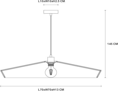 Lucide Yunkai hanglamp van papier, 1-lamp, Ø 70cm