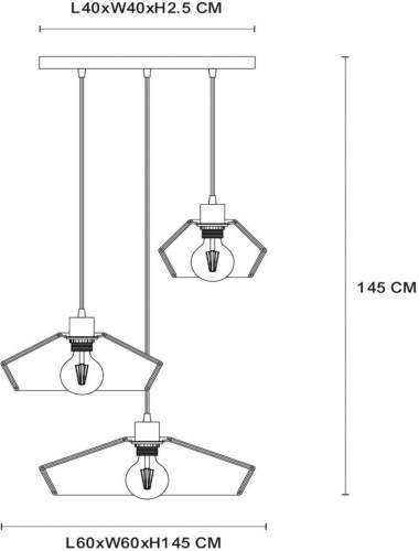 Lucide Hanglamp Yunkai van papier, 3-lamps