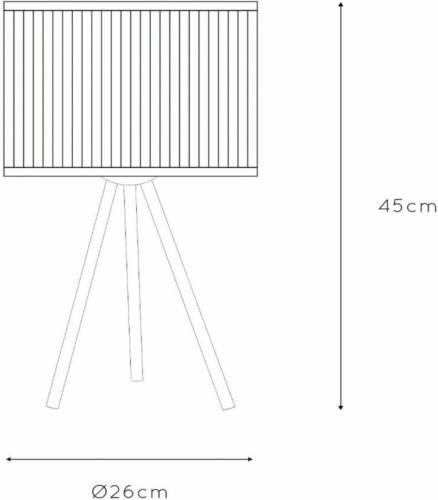 Lucide Tafellamp Tagalog van bamboe, zwart, driebeen