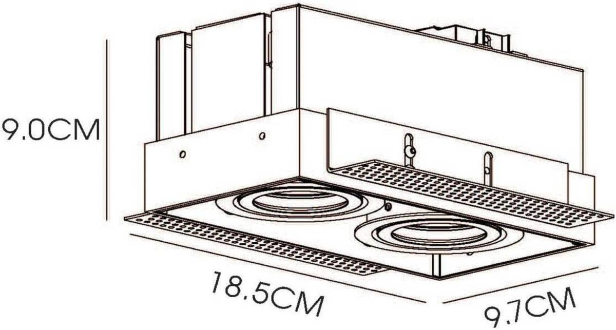 Lucide Inbouwspot Trimless, 2-lamps, wit