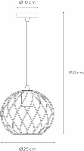 Lucide Hanglamp Danza, 1-lamp, Ø 25 cm, zwart