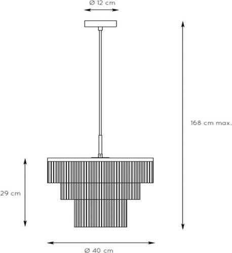 Lucide Hanglamp Extravaganza Frills met fransen, Ø40cm