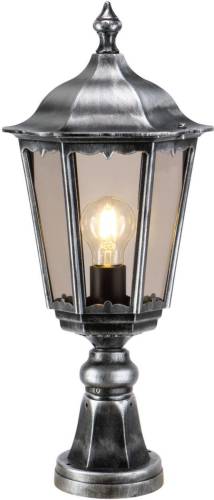 LCD Sokkellamp 1112 van gegoten aluminium zwart-zilver