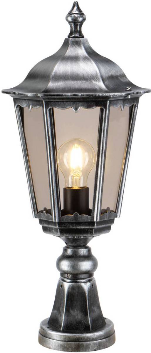 LCD Sokkellamp 1112 van gegoten aluminium zwart-zilver