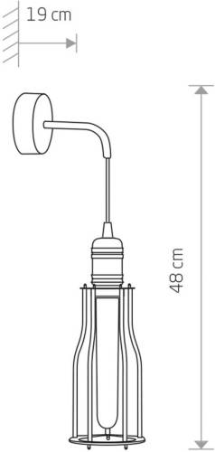 Nowodvorski Lighting Wandlamp Workshop A met kooikap, lange vorm