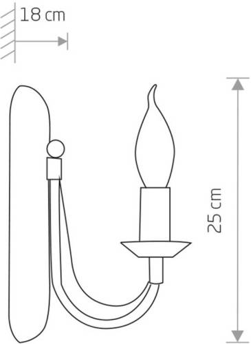 Nowodvorski Lighting Wandlamp Ares in kroonluchterontwerp, 1-lamp