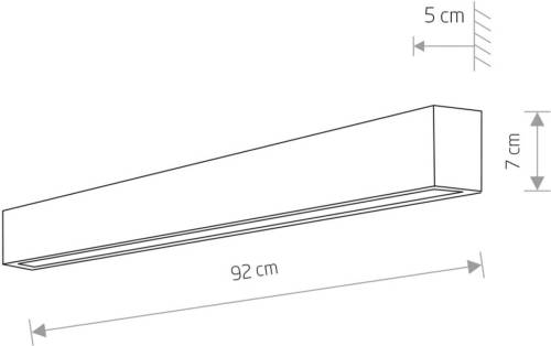 Nowodvorski Lighting Straight M wandlamp, 92 cm, wit