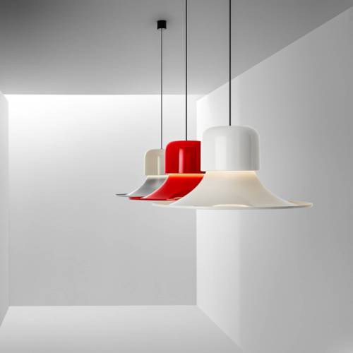 STILNOVO Campana LED hanglamp, DALI-push, rood