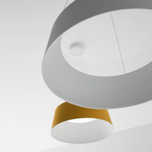 STILNOVO LED hanglamp Oxygen, geel, Ø 56 cm