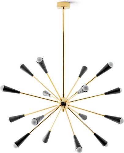 STILNOVO Sputnik LED hanglamp, goud/zwart