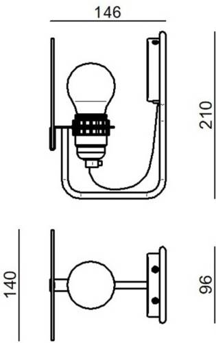 STILNOVO Bugia LED wandlamp, 1-lamp geel