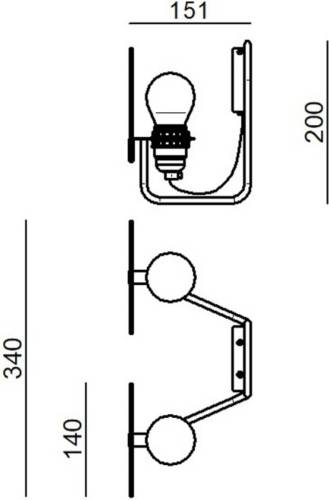 STILNOVO Bugia LED wandlamp 2-lamps zwart