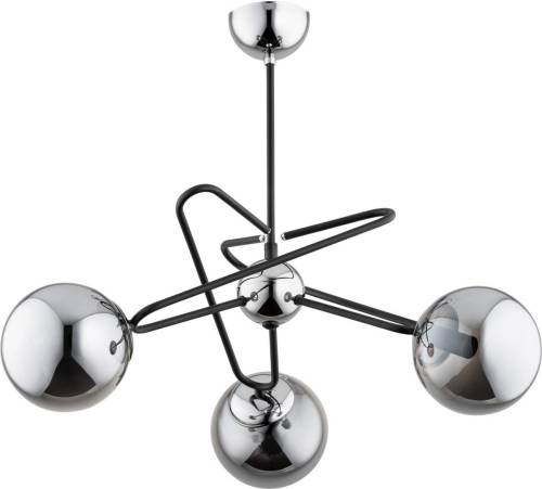 Alfa Plafondlamp Sagito, 3-lamps, chroom/zwart