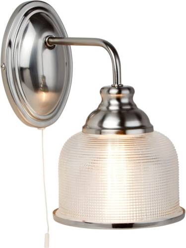 Searchlight Wandlamp Bistro II zilver/ribbelglas