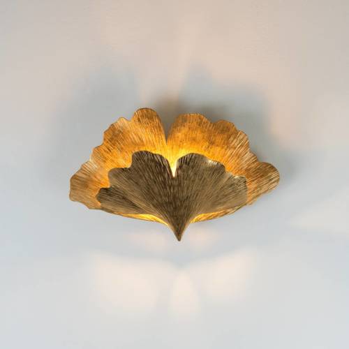 HOLLÄNDER Wandlamp Ginkgo Due in goud