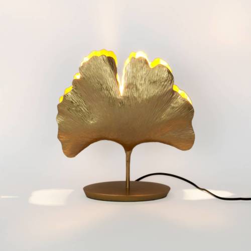 HOLLÄNDER Tafellamp Ginkgo, goud, 36x34cm